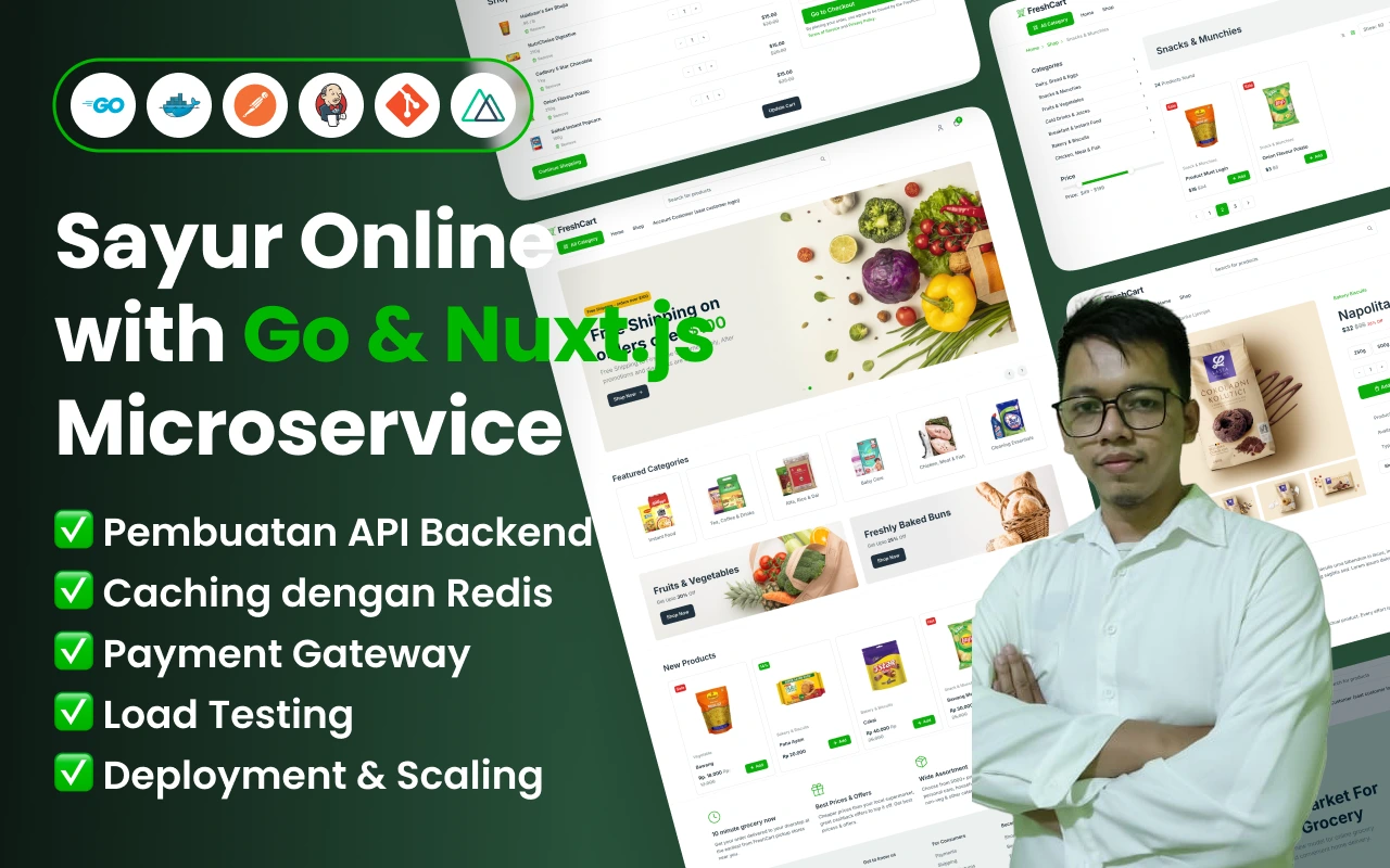 Kelas eCommerce Sayur dengan Golang & Nuxt.js di BuildWithAngga